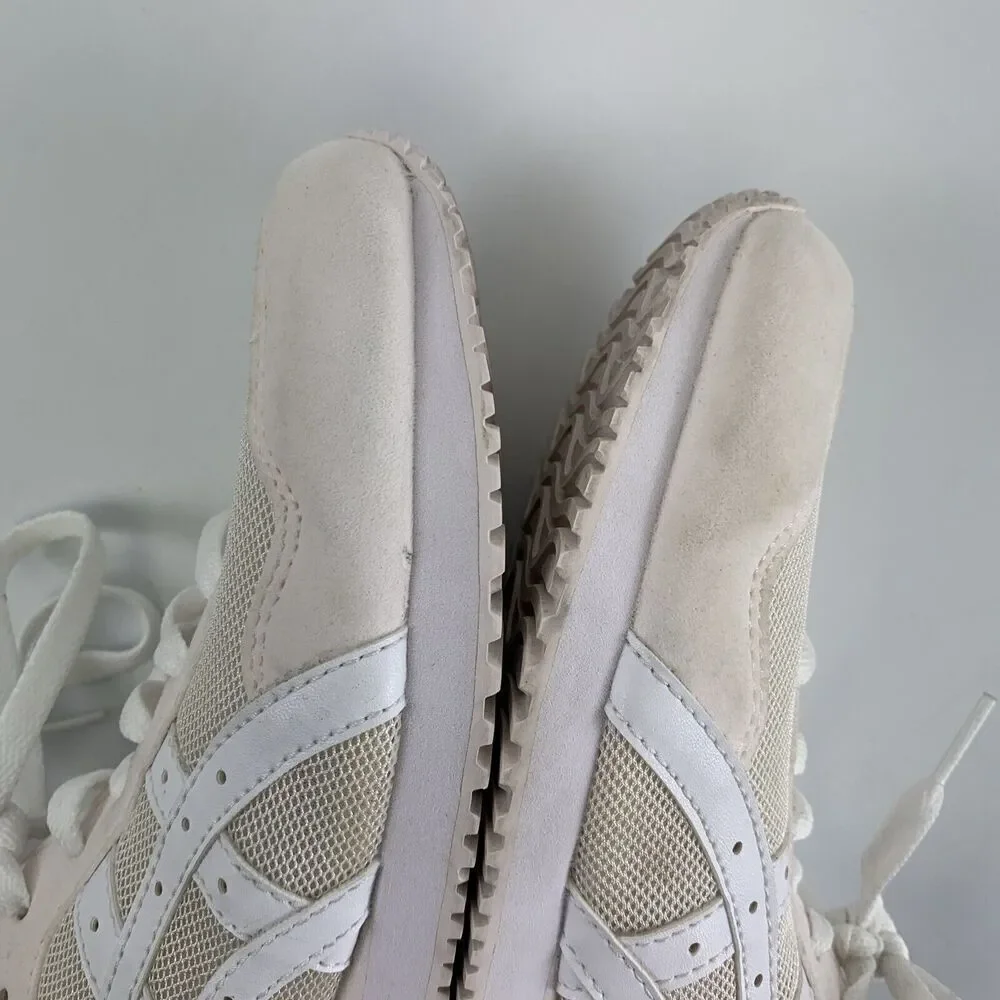 ASICS Tiger Runner Ginger Peach White Back Striped Low Lace Up Light Womens 8.5